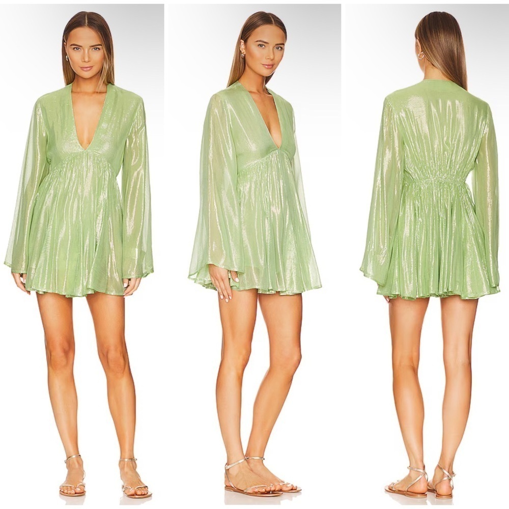 FLAW Sundress Maud Mini Dress in Ios Aquamarine Size M/L